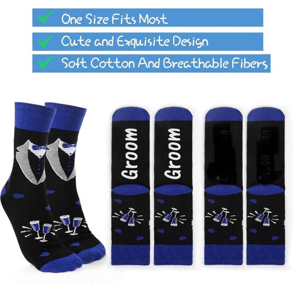 NWOT Groomsman Gifts for Wedding, Groom Socks Bachelor Favors-1 - Picture 2 of 6